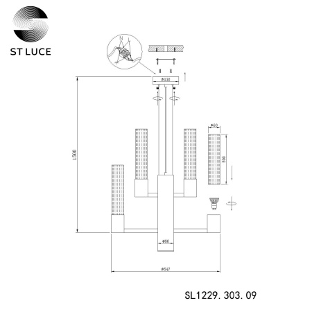 Люстра подвесная ST Luce Terni SL1229.303.09