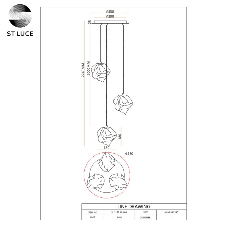 Светильник подвесной ST Luce Portici SL1175.103.03
