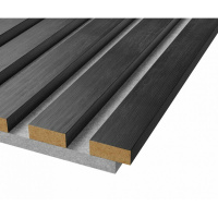 Акустические стеновые панели, 2750х600 мм, войлок, рейки МДФ, дуб графит