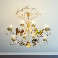 Розетка потолочная с рисунком  1.56.029 из полиуретана Европласт - Орнаментальная розетка