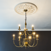 Розетка потолочная с рисунком  1.56.025 из полиуретана Европласт - Орнаментальная розетка