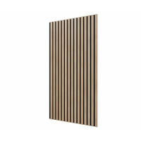 Акустические стеновые панели, 1200х600 мм, войлок, рейки МДФ, ясень тирамису