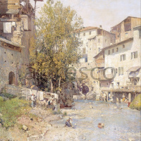 Картина: Барбасан Лагуэруэла Мариано, Пейзаж деревни на окраине Рима