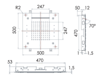 Верхний душ потолочный с подсветкой 50 см Remer INOX SS357RS50NC SS357RS50NC