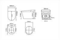 Комплект ABBER подвесной электронный унитаз-биде Bequem AC1123SR с инсталляцией AC0101P2