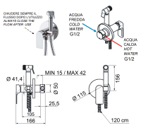 Гигиенический душ со смесителем Remer Infinity I65BG, золото брашированное I65BG