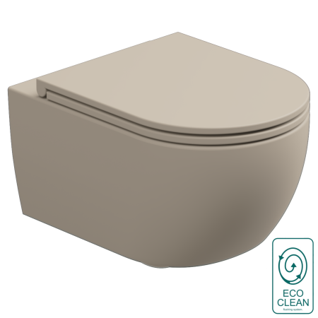Чаша подвесного унитаза со смывом Eco Clean (торнадо) GSG Ceramic Design Like LKWCSOEC034, Sabbia Matt LKWCSOEC034
