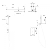 Душевая система ABBER Weiss Insel AF8051B скрытого монтажа без излива, термостат, черный матовый