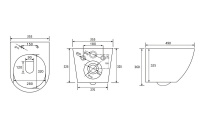 Комплект подвесной унитаз ABBER Bequem AC1100T белый с инсталляцией AC0105 и кнопкой AC0121MW белая матовая