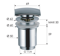 Донный клапан без перелива 1”1/4 Remer 904SCC114 904SCC114