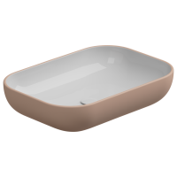 Раковина накладная биколор 60x42 см GSG Ceramic Design Easy EALAVRE60BI000/032, White/Cipria Matt EALAVRE60BI000/032