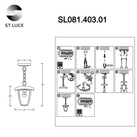 Уличный светильник подвесной ST Luce SIVINO SL081.403.01