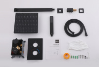 Душевая система ABBER Weiss Insel AF8051B скрытого монтажа без излива, термостат, черный матовый