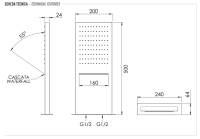 Верхний душ настенный 50x20 см Remer INOX SS350SSCAX SS350SSCAX