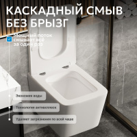 Унитаз ABBER Rechteck AC1201MW подвесной белый матовый, безободковый