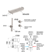 Душевая система Remer X Style INOX SSX93PS02MMCA, нержавеющая сталь SSX93PS02MMCA