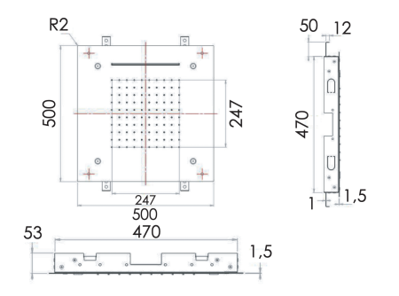 Верхний душ потолочный 50 см Remer 357SFS50NC 357SFS50NC