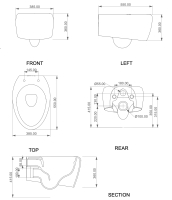 Чаша подвесного унитаза GSG Ceramic Design Touch TOWCSOSC003, черный матовый TOWCSOSC003