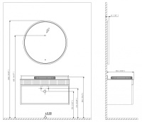 Зеркало ORKA Molino 90x90 c LED подсветкой, розовый матовый