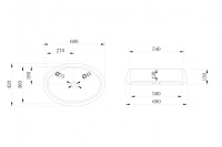 Раковина накладная ABBER Stein AS2605 белая матовая
