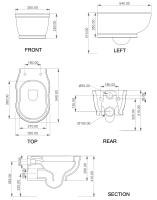 Чаша подвесного унитаза GSG Ceramic Design Time TIWCSO003, черный матовый TIWCSO003