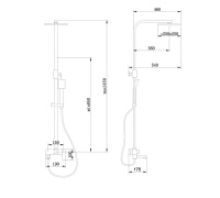 Душевая стойка ABBER Daheim AF8216SPL с изливом, сатин