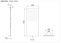 Верхний душ настенный 50x22 см Remer INOX SS350UFX SS350UFX