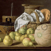 Картина: Luis Melendez, Still Life with Melon and Pears