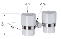 Стакан двойной Remer Minimal INOX Mi16INOXCR, нержавеющая сталь Mi16INOXCR