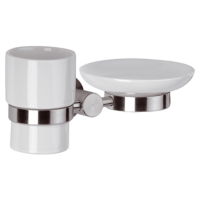 Стакан с мыльницей Remer Minimal INOX Mi17INOXCR, нержавеющая сталь Mi17INOXCR