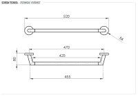 Полотенцедержатель 40 см Remer Guest GS40CFP, черный брашированный хром GS40CFP