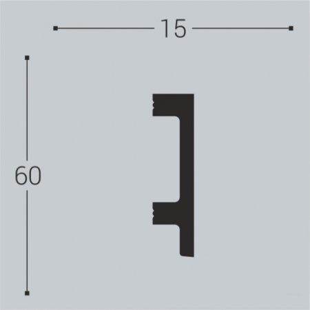 Напольный плинтус Bello Deco П15 60-15 из XPS Polymer