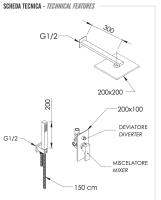 Комплект: Душевая система Remer Absolute AU09S02O20 AU09S02O20