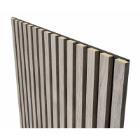 Акустические стеновые панели, 2750х600 мм, войлок, рейки МДФ, дуб старинный светло-серый