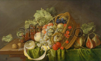 Картина: Cornelis de Heem, Still Life with a Basket of Fruit