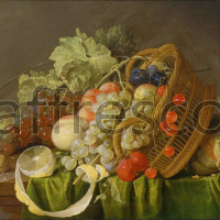 Картина: Cornelis de Heem, Still Life with a Basket of Fruit