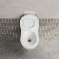 Унитаз ABBER Bequem AC1131TC подвесной белый, безободковый, смыв торнадо, с закрытым дном