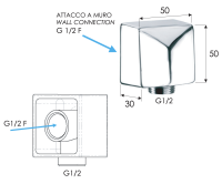 Шланговое подключение для душа Remer 309SDO, золото глянцевое 309SDO