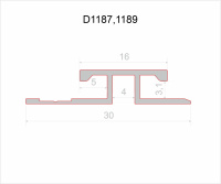 Профиль алюминиевый теневой соединительный Decaro D1189 Copper Медный 3000×30×3,1