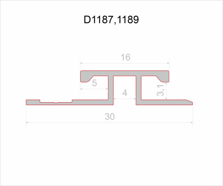 Профиль алюминиевый теневой соединительный Decaro D1189 Copper Медный 3000×30×3,1