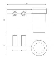 Стакан для зубных щеток с держателем ABBER Osten 316 AA1860BST сталь брашированная