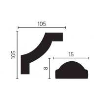 Декоративный уголок из дюрополимера C1-130A Decor-Dizayn - угловой элемент (комплект 4 шт.)
