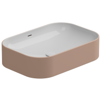 Раковина накладная биколор 60x42 см GSG Ceramic Design Easy EALAVTP60BI000/032, White/Cipria Matt EALAVTP60BI000/032