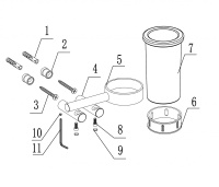 Стакан для зубных щеток с держателем ABBER Osten 316 AA1860BST сталь брашированная