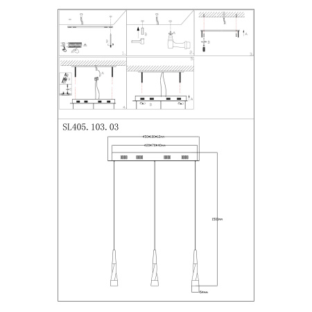Светильник подвесной BOCHIE SL405.103.03