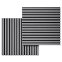 Акустическая стеновая панель, черный войлок, 600х600х21мм, рейки МДФ, шпон дуб ардженто светло-серый
