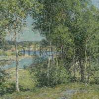 Картина: Уиллард Меткалф, A Family of Birches