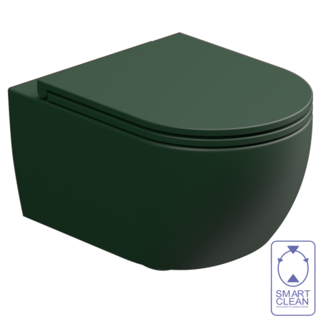 Чаша подвесного унитаза биколор GSG Ceramic Design Like LKWCSOBI000/036, White/Smeraldo Matt LKWCSOBI000/036
