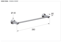 Полотенцедержатель 60 см Remer Minimal INOX Mi30INOXCR, нержавеющая сталь Mi30INOXCR