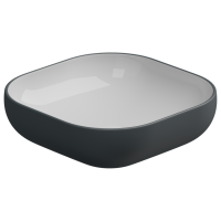 Раковина накладная биколор 45 см GSG Ceramic Design Easy EALAVQU45BI000/028, White/Ebano Matt EALAVQU45BI000/028
